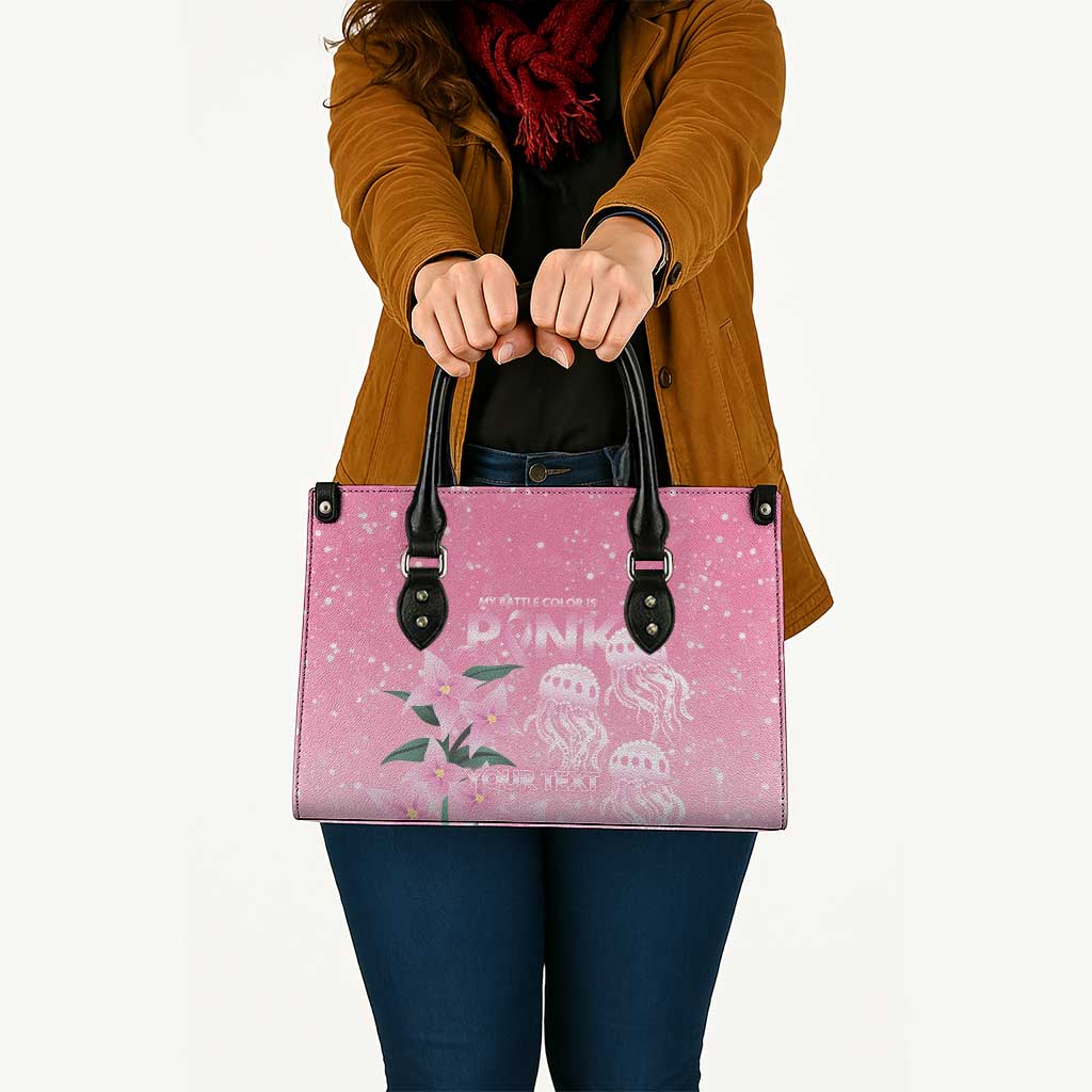 Personalised Pink Boronia of Hope Leather Bag Australia’s Fight Against Breast Cancer - Aussie Hoodie