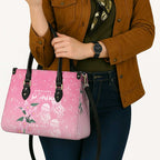 Personalised Pink Boronia of Hope Leather Bag Australia’s Fight Against Breast Cancer - Aussie Hoodie