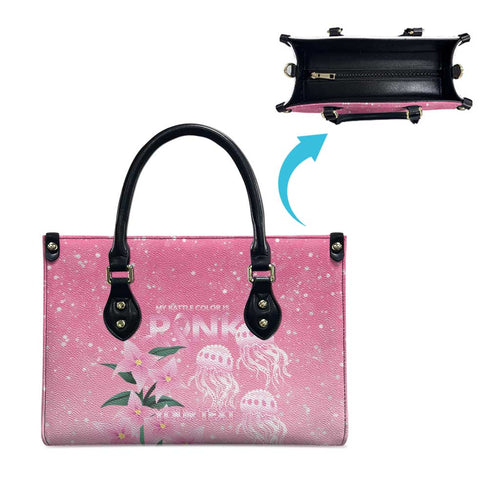 Personalised Pink Boronia of Hope Leather Bag Australia’s Fight Against Breast Cancer - Aussie Hoodie