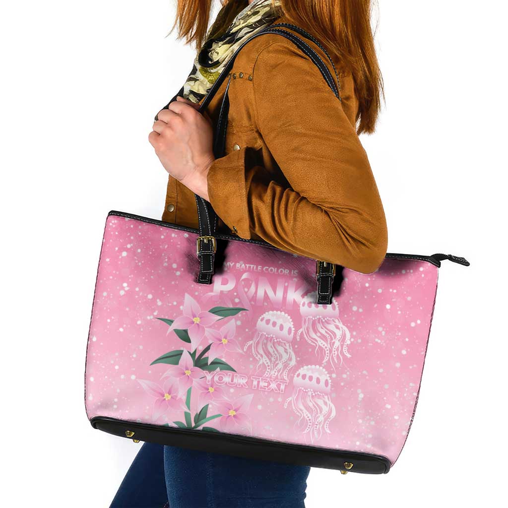 Personalised Pink Boronia of Hope Leather Tote Bag Australia’s Fight Against Breast Cancer - Aussie Hoodie