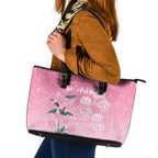 Personalised Pink Boronia of Hope Leather Tote Bag Australia’s Fight Against Breast Cancer - Aussie Hoodie