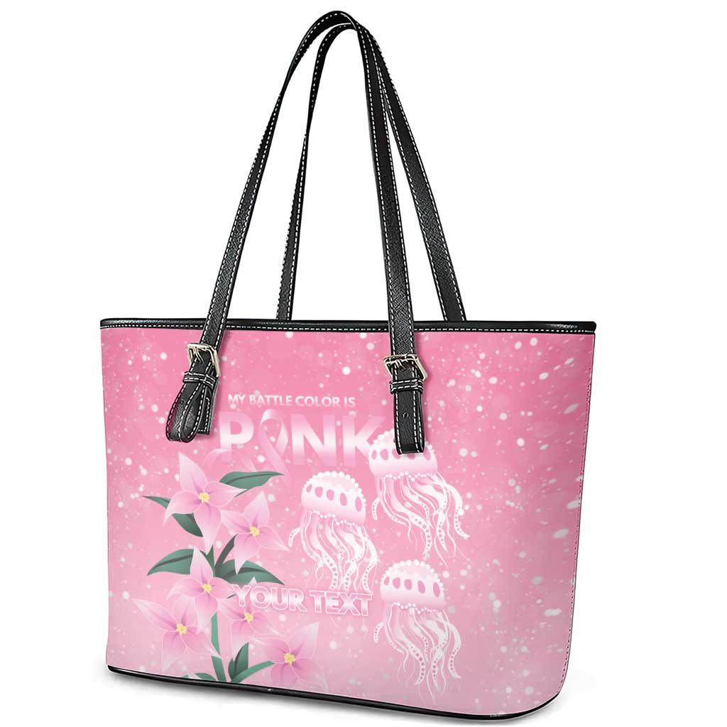Personalised Pink Boronia of Hope Leather Tote Bag Australia’s Fight Against Breast Cancer - Aussie Hoodie