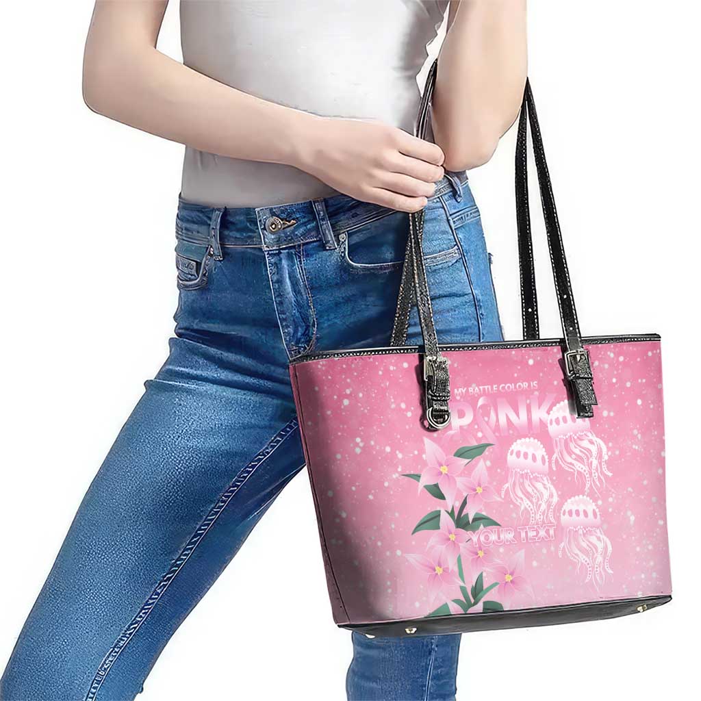 Personalised Pink Boronia of Hope Leather Tote Bag Australia’s Fight Against Breast Cancer - Aussie Hoodie