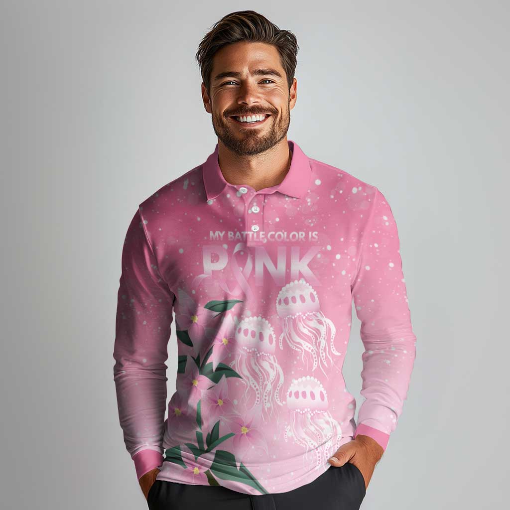 Personalised Pink Boronia of Hope Long Sleeve Polo Shirt Australia’s Fight Against Breast Cancer - Aussie Hoodie