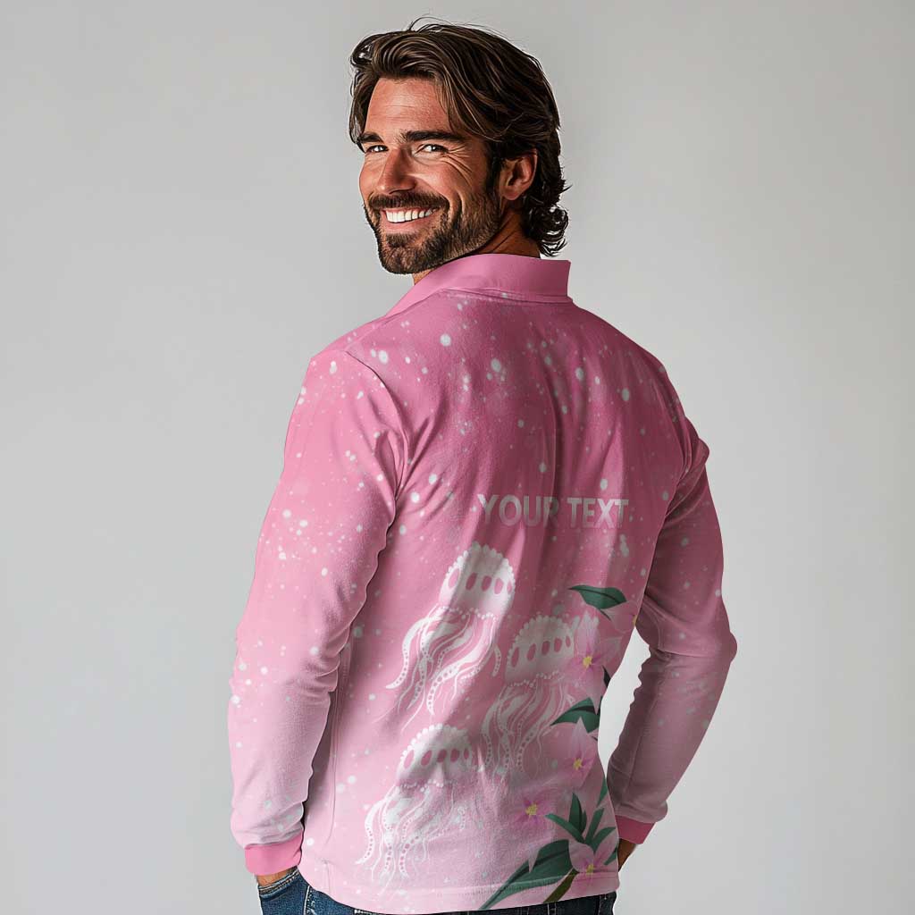 Personalised Pink Boronia of Hope Long Sleeve Polo Shirt Australia’s Fight Against Breast Cancer - Aussie Hoodie
