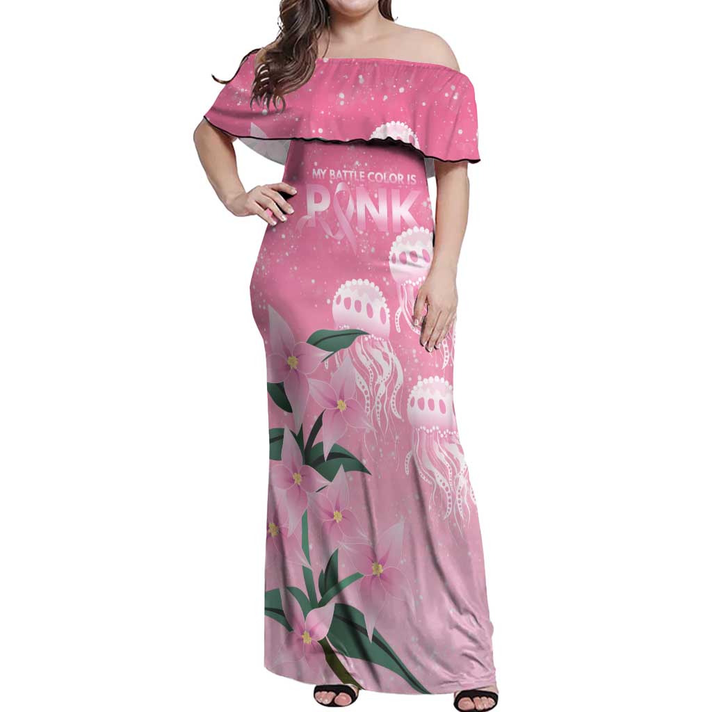 Personalised Pink Boronia of Hope Off Shoulder Maxi Dress Australia’s Fight Against Breast Cancer - Aussie Hoodie