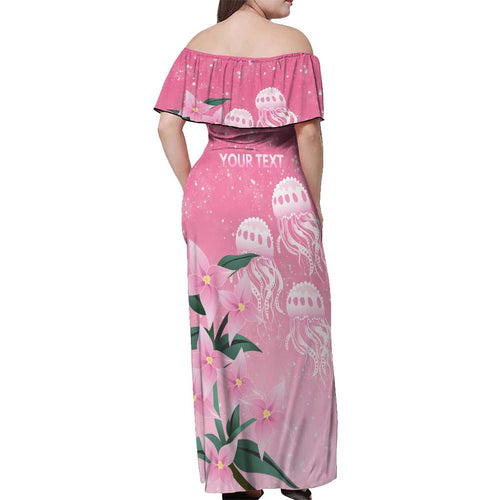 Personalised Pink Boronia of Hope Off Shoulder Maxi Dress Australia’s Fight Against Breast Cancer - Aussie Hoodie