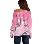 Personalised Pink Boronia of Hope Off Shoulder Sweater Australia’s Fight Against Breast Cancer - Aussie Hoodie