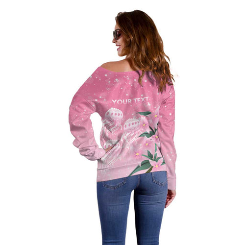 Personalised Pink Boronia of Hope Off Shoulder Sweater Australia’s Fight Against Breast Cancer - Aussie Hoodie