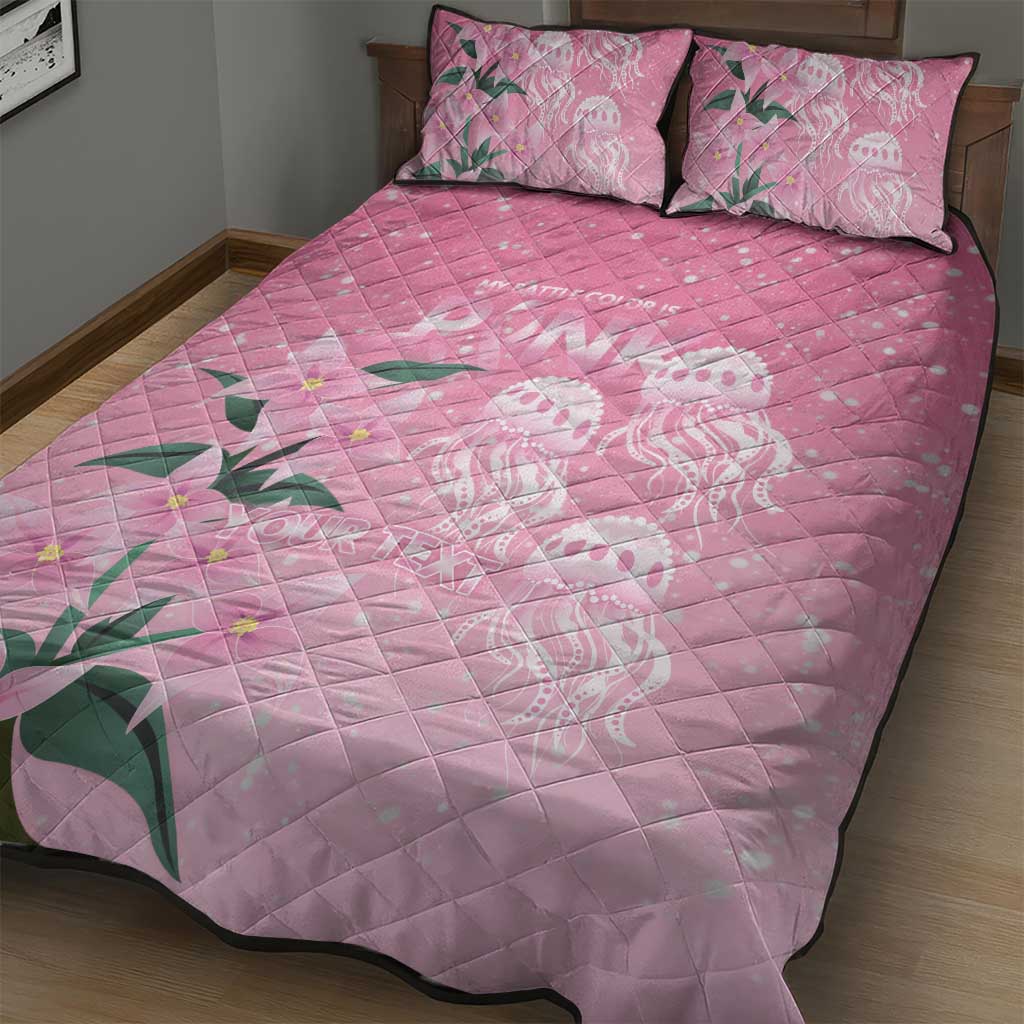 Personalised Pink Boronia of Hope Quilt Bed Set Australia’s Fight Against Breast Cancer - Aussie Hoodie