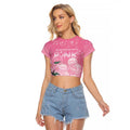 Personalised Pink Boronia of Hope Raglan Cropped T Shirt Australia’s Fight Against Breast Cancer - Aussie Hoodie