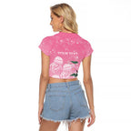 Personalised Pink Boronia of Hope Raglan Cropped T Shirt Australia’s Fight Against Breast Cancer - Aussie Hoodie