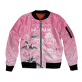 Personalised Pink Boronia of Hope Sleeve Zip Bomber Jacket Australia’s Fight Against Breast Cancer - Aussie Hoodie