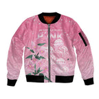 Personalised Pink Boronia of Hope Sleeve Zip Bomber Jacket Australia’s Fight Against Breast Cancer - Aussie Hoodie