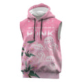Personalised Pink Boronia of Hope Sleeveless Hoodie Australia’s Fight Against Breast Cancer - Aussie Hoodie