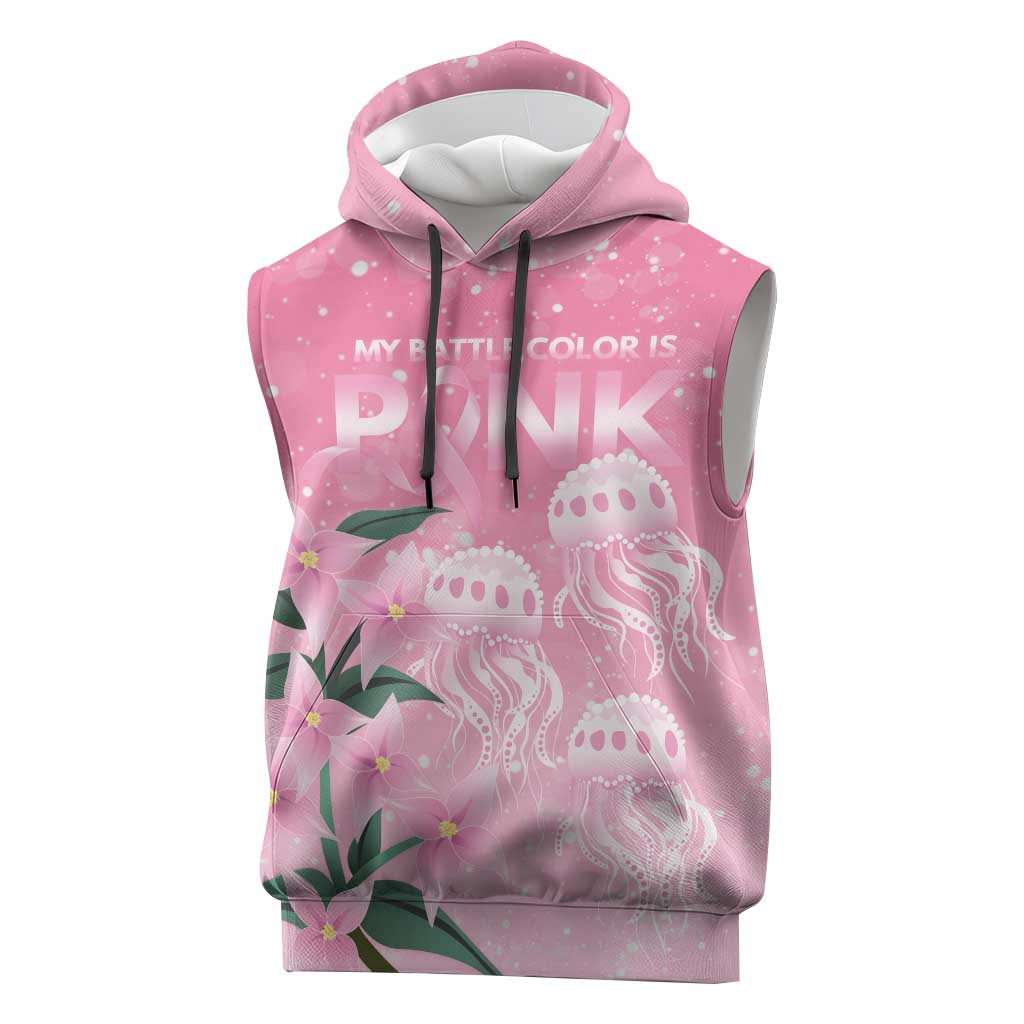 Personalised Pink Boronia of Hope Sleeveless Hoodie Australia’s Fight Against Breast Cancer - Aussie Hoodie