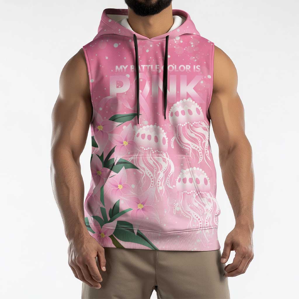 Personalised Pink Boronia of Hope Sleeveless Hoodie Australia’s Fight Against Breast Cancer - Aussie Hoodie