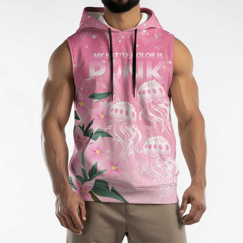 Personalised Pink Boronia of Hope Sleeveless Hoodie Australia’s Fight Against Breast Cancer - Aussie Hoodie