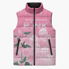 Personalised Pink Boronia of Hope Sleeveless Puffer Jacket Australia’s Fight Against Breast Cancer - Aussie Hoodie