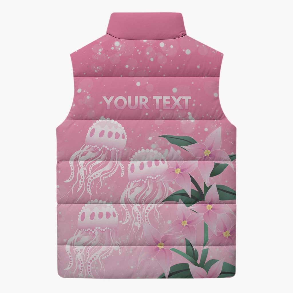 Personalised Pink Boronia of Hope Sleeveless Puffer Jacket Australia’s Fight Against Breast Cancer - Aussie Hoodie