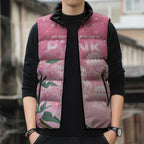 Personalised Pink Boronia of Hope Sleeveless Puffer Jacket Australia’s Fight Against Breast Cancer - Aussie Hoodie