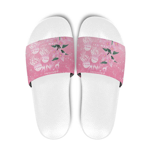 Personalised Pink Boronia of Hope Slide Sandals Australia’s Fight Against Breast Cancer - Aussie Hoodie