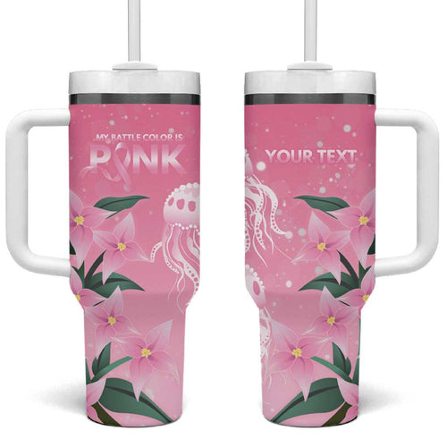 Personalised Pink Boronia of Hope Tumbler With Handle Australia’s Fight Against Breast Cancer - Aussie Hoodie