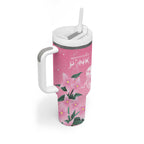 Personalised Pink Boronia of Hope Tumbler With Handle Australia’s Fight Against Breast Cancer - Aussie Hoodie