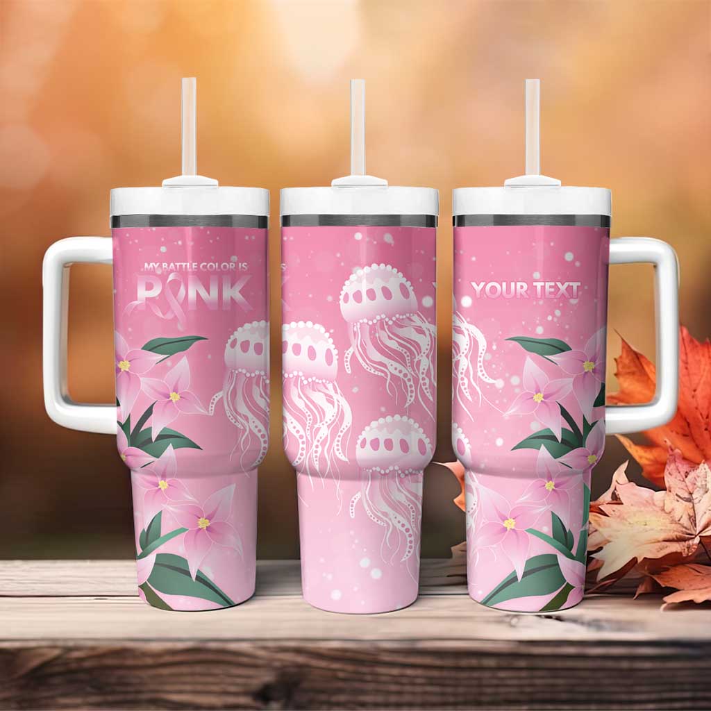 Personalised Pink Boronia of Hope Tumbler With Handle Australia’s Fight Against Breast Cancer - Aussie Hoodie