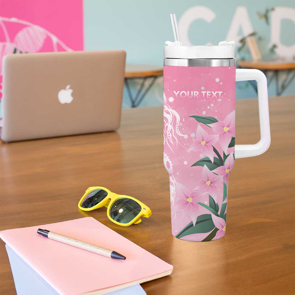 Personalised Pink Boronia of Hope Tumbler With Handle Australia’s Fight Against Breast Cancer - Aussie Hoodie