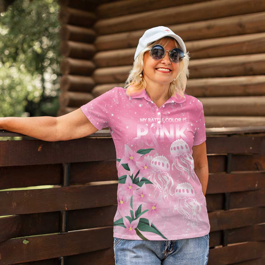Personalised Pink Boronia of Hope Women Polo Shirt Australia’s Fight Against Breast Cancer - Aussie Hoodie