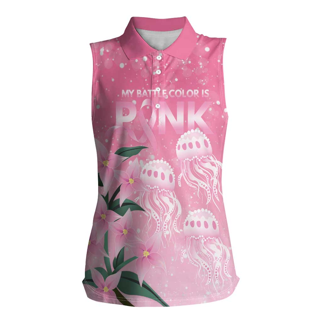 Personalised Pink Boronia of Hope Women Sleeveless Polo Shirt Australia’s Fight Against Breast Cancer - Aussie Hoodie
