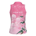 Personalised Pink Boronia of Hope Women Sleeveless Polo Shirt Australia’s Fight Against Breast Cancer - Aussie Hoodie