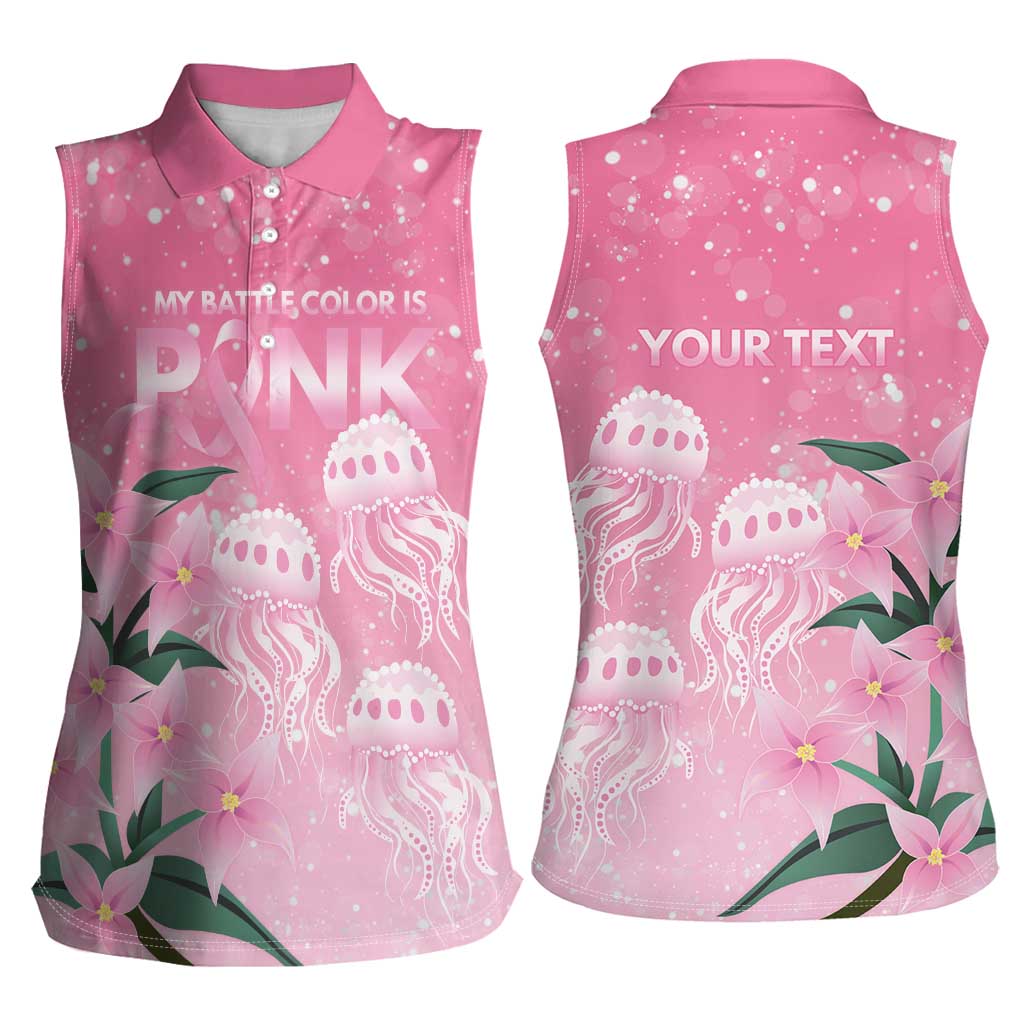 Personalised Pink Boronia of Hope Women Sleeveless Polo Shirt Australia’s Fight Against Breast Cancer - Aussie Hoodie