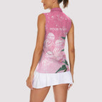 Personalised Pink Boronia of Hope Women Sleeveless Polo Shirt Australia’s Fight Against Breast Cancer - Aussie Hoodie