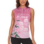Personalised Pink Boronia of Hope Women Sleeveless Polo Shirt Australia’s Fight Against Breast Cancer - Aussie Hoodie