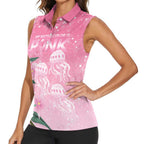 Personalised Pink Boronia of Hope Women Sleeveless Polo Shirt Australia’s Fight Against Breast Cancer - Aussie Hoodie