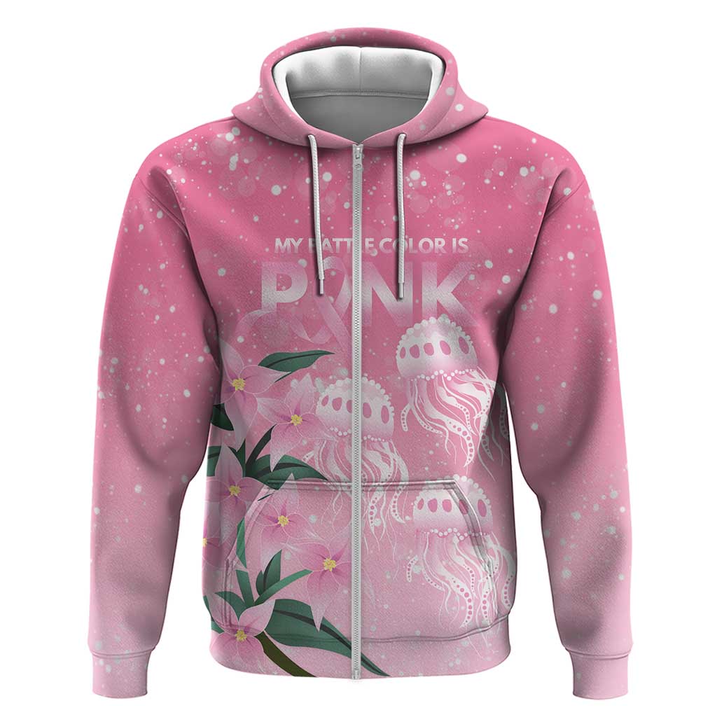 Personalised Pink Boronia of Hope Zip Hoodie Australia’s Fight Against Breast Cancer - Aussie Hoodie