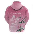 Personalised Pink Boronia of Hope Zip Hoodie Australia’s Fight Against Breast Cancer - Aussie Hoodie