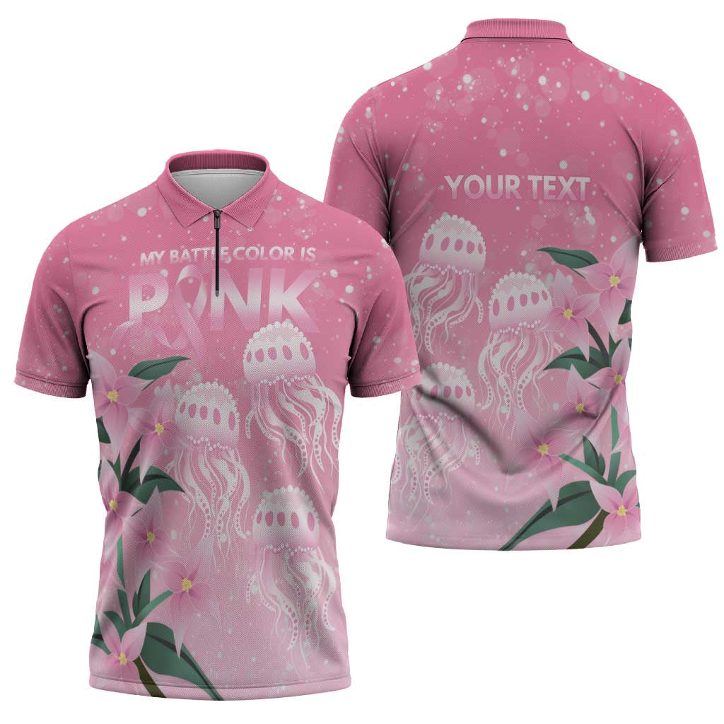 Personalised Pink Boronia of Hope Zipper Polo Shirt Australia’s Fight Against Breast Cancer - Aussie Hoodie
