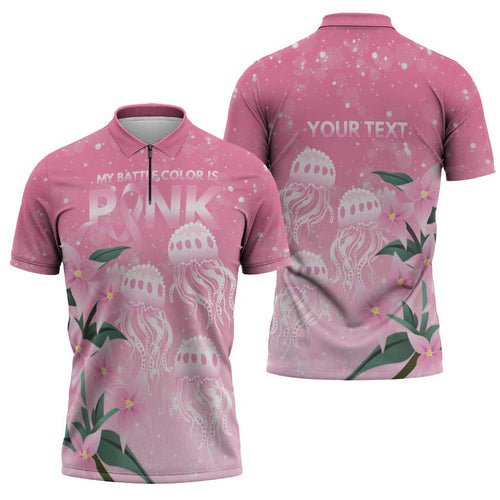 Personalised Pink Boronia of Hope Zipper Polo Shirt Australia’s Fight Against Breast Cancer - Aussie Hoodie