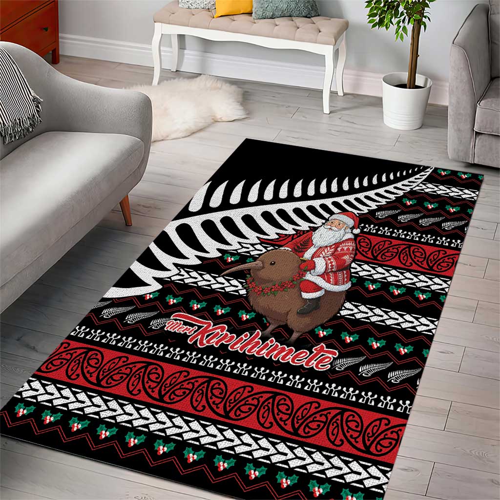New Zealand Kiwi Santa Christmas Area Rug He Wairua Kirihimete - Aussie Hoodie