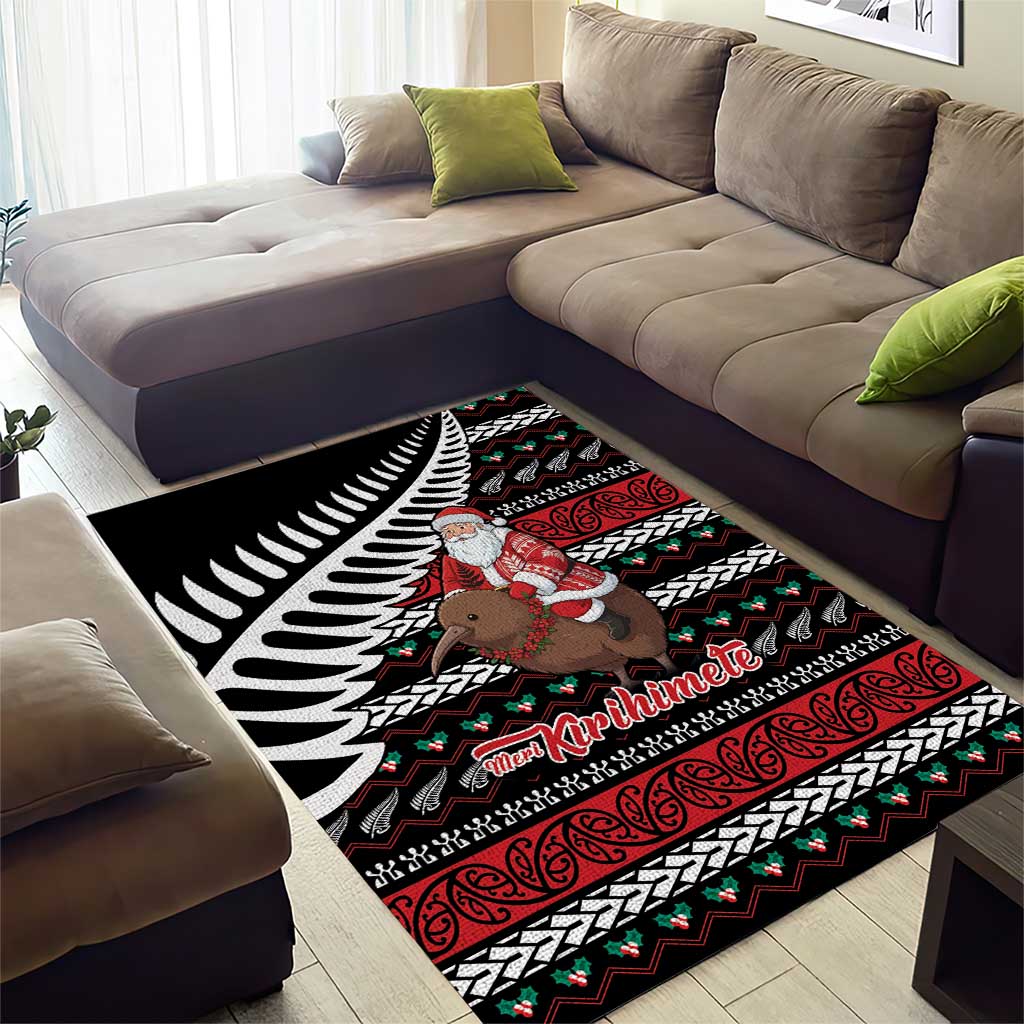 New Zealand Kiwi Santa Christmas Area Rug He Wairua Kirihimete - Aussie Hoodie