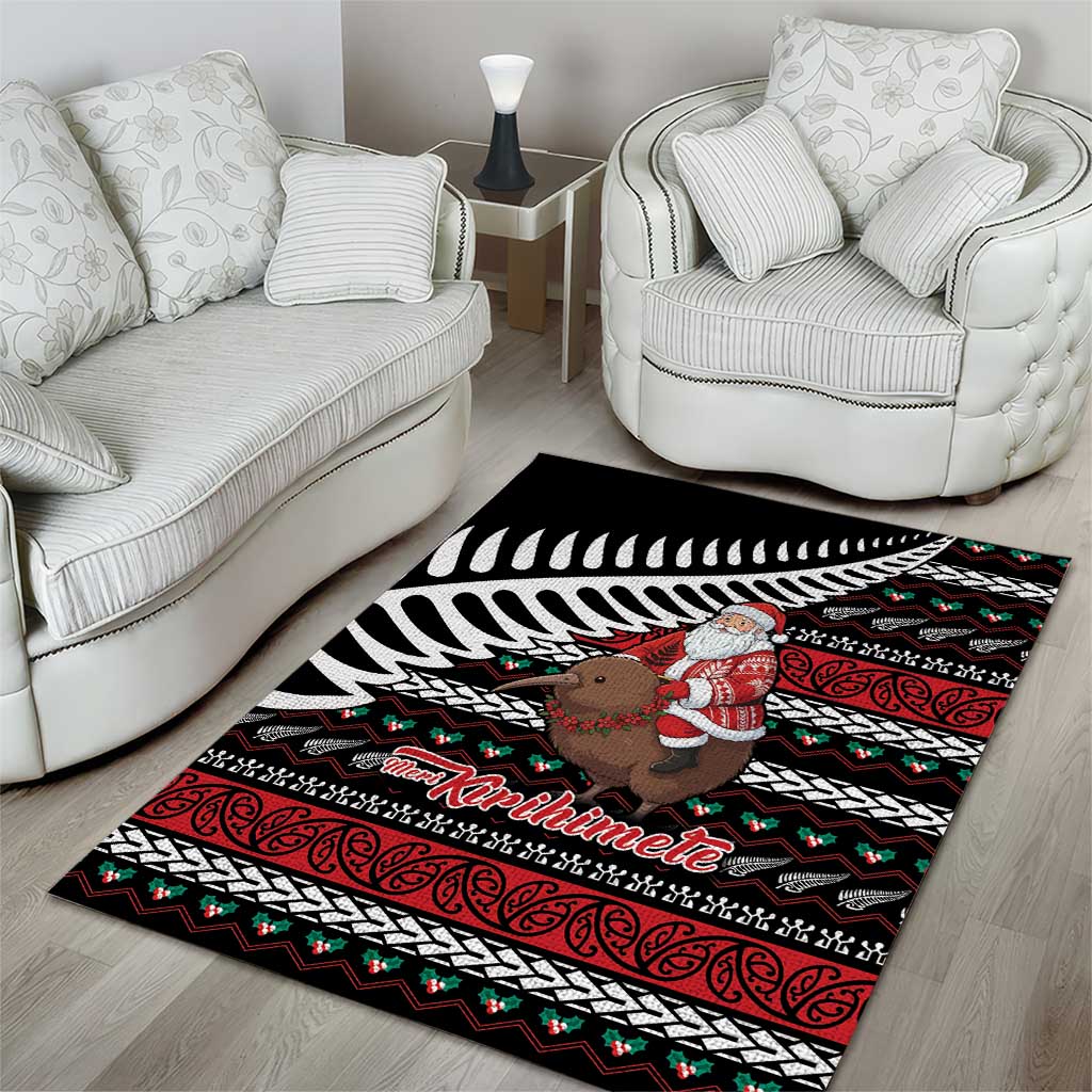 New Zealand Kiwi Santa Christmas Area Rug He Wairua Kirihimete - Aussie Hoodie