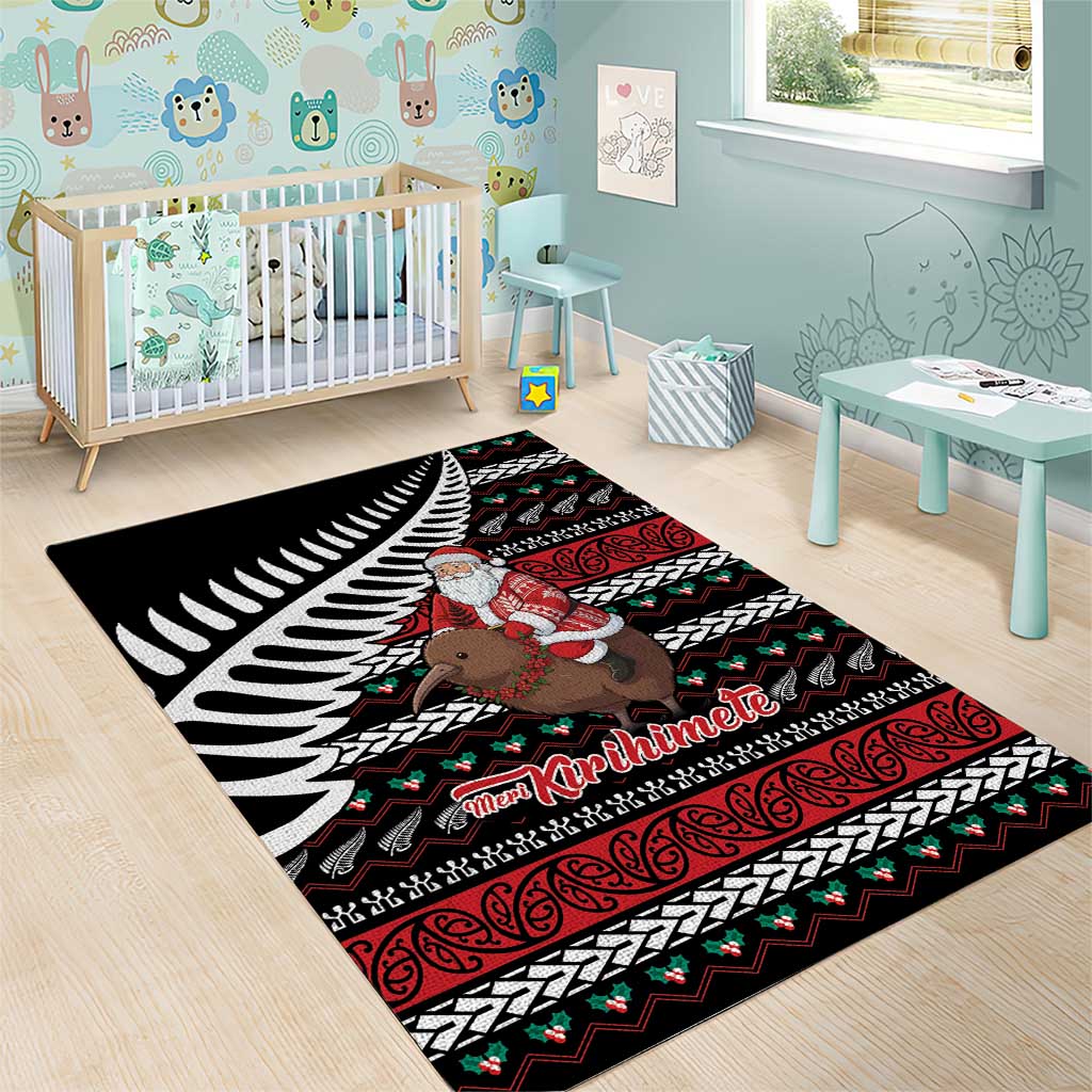 New Zealand Kiwi Santa Christmas Area Rug He Wairua Kirihimete - Aussie Hoodie