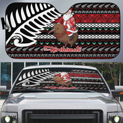 New Zealand Kiwi Santa Christmas Auto Sun Shade He Wairua Kirihimete - Aussie Hoodie