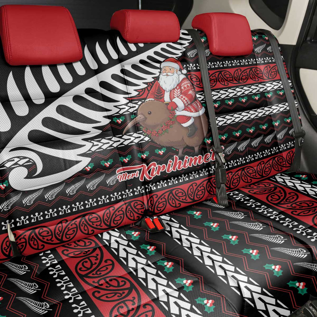 New Zealand Kiwi Santa Christmas Back Car Seat Cover He Wairua Kirihimete - Aussie Hoodie