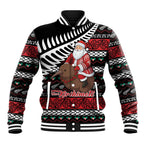 New Zealand Kiwi Santa Christmas Baseball Jacket He Wairua Kirihimete - Aussie Hoodie