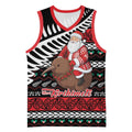 New Zealand Kiwi Santa Christmas Basketball Jersey He Wairua Kirihimete - Aussie Hoodie
