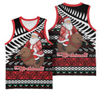 New Zealand Kiwi Santa Christmas Basketball Jersey He Wairua Kirihimete - Aussie Hoodie